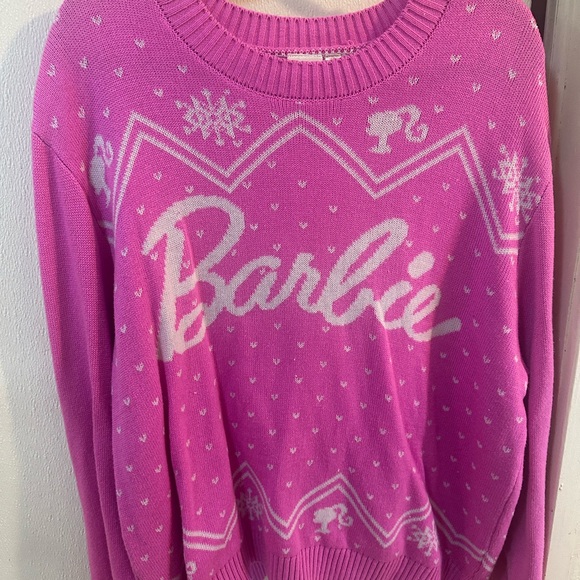Pink Barbie Christmas Pink Women's Sweater - Picture 4 of 6